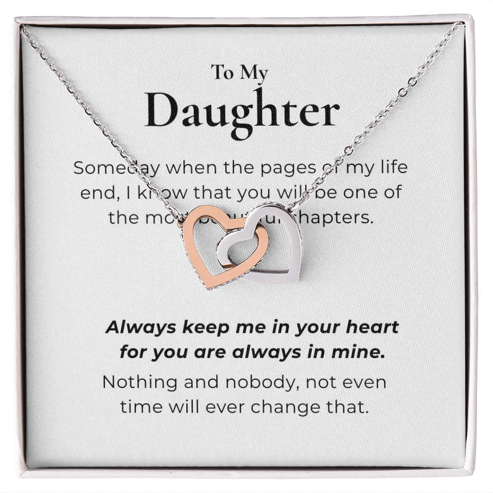 To My Daughter Interlocking Hearts Necklace