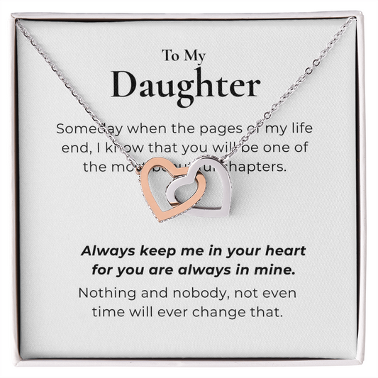 To My Daughter Interlocking Hearts Necklace