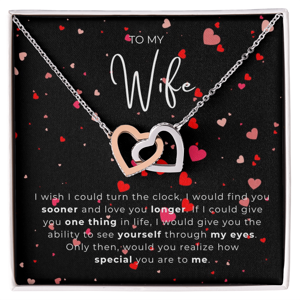 To My Wife  Interlocking Hearts Necklace