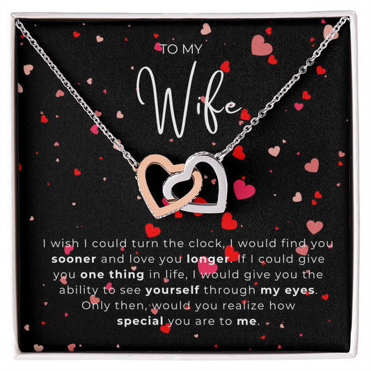 To My Wife  Interlocking Hearts Necklace
