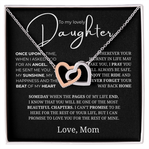 To My Lovely Daughter Interlocking Hearts Necklace