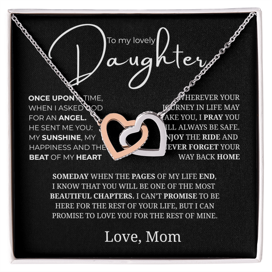 To My Lovely Daughter Interlocking Hearts Necklace