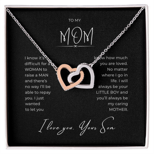 To My Mom Interlocking Hearts Necklace