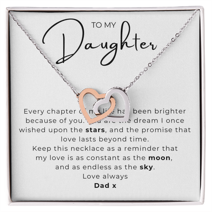 To My Daughter Interlocking Hearts Necklace