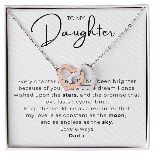 To My Daughter Interlocking Hearts Necklace