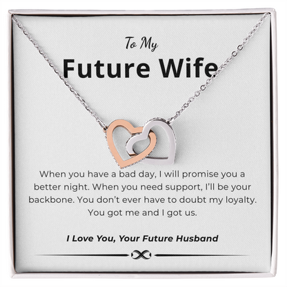 To My Future Wife Interlocking Hearts Necklace