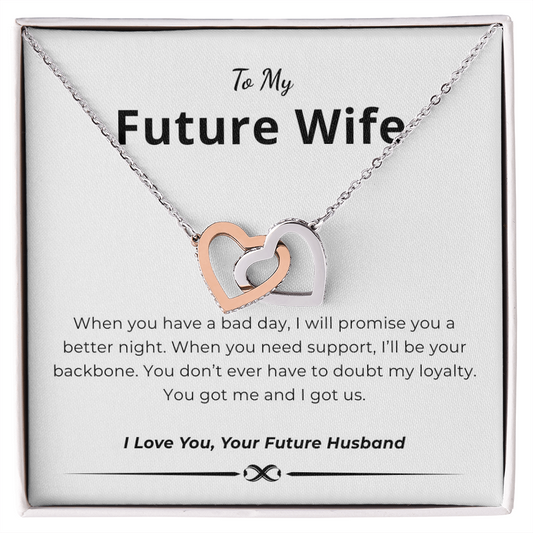To My Future Wife Interlocking Hearts Necklace