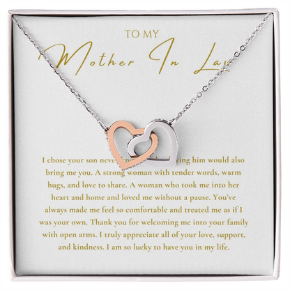 To My Mother In Law Interlocking Hearts Necklace