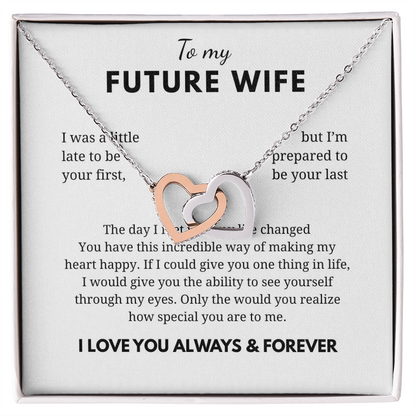 To My Future Wife Interlocking Hearts Necklace