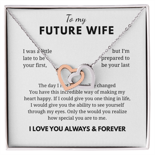 To My Future Wife Interlocking Hearts Necklace