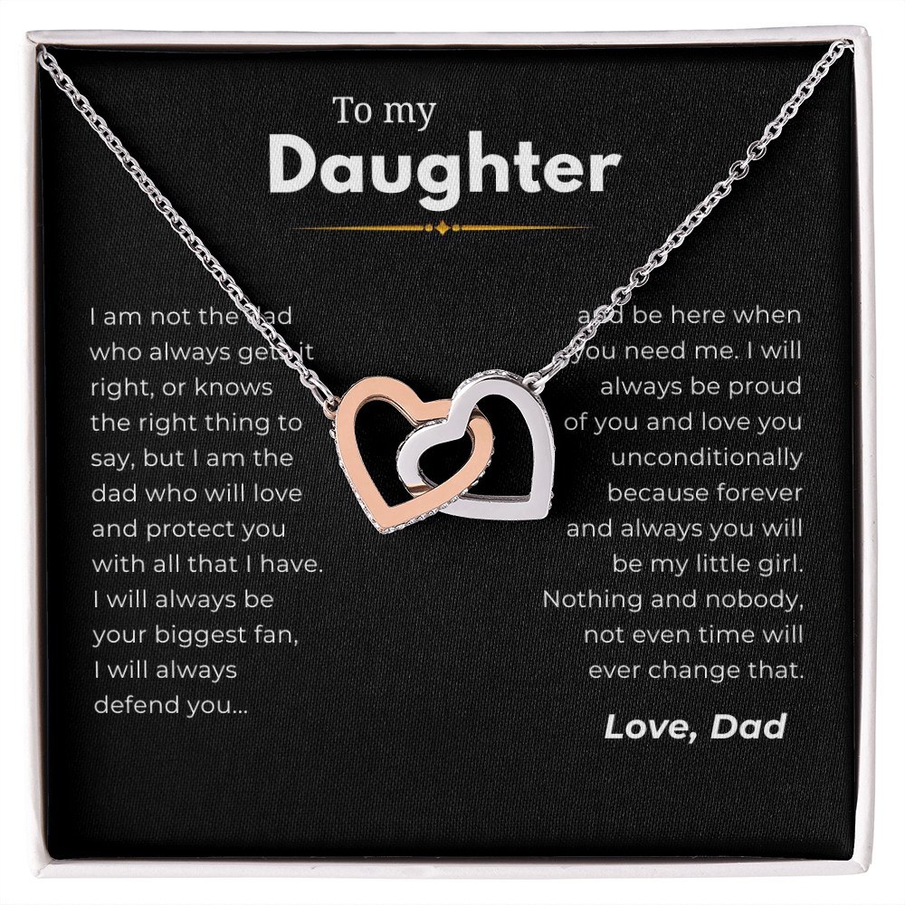 To My Daughter Interlocking Hearts Necklace