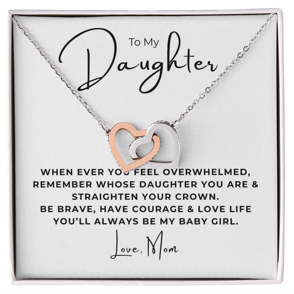To My Daughter Interlocking Hearts Necklace