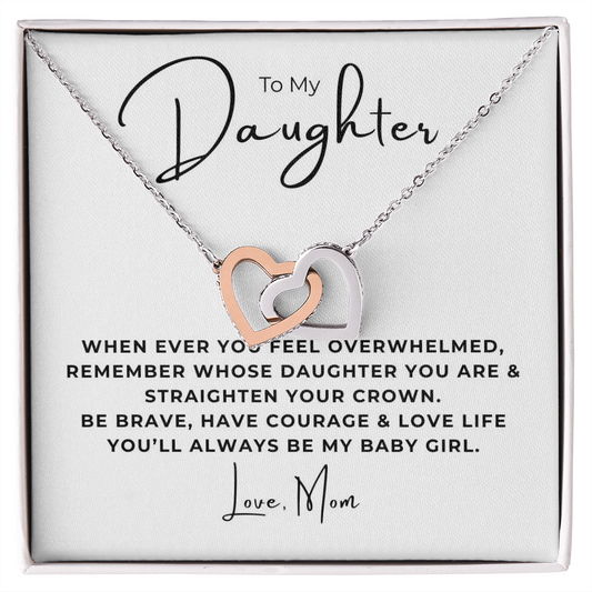 To My Daughter Interlocking Hearts Necklace
