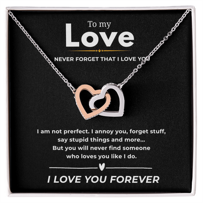 To My Love Interlocking Hearts Necklace