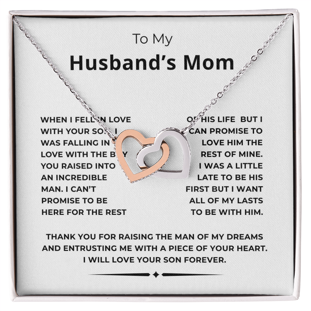 To My Husband's Mom Interlocking Hearts Necklace