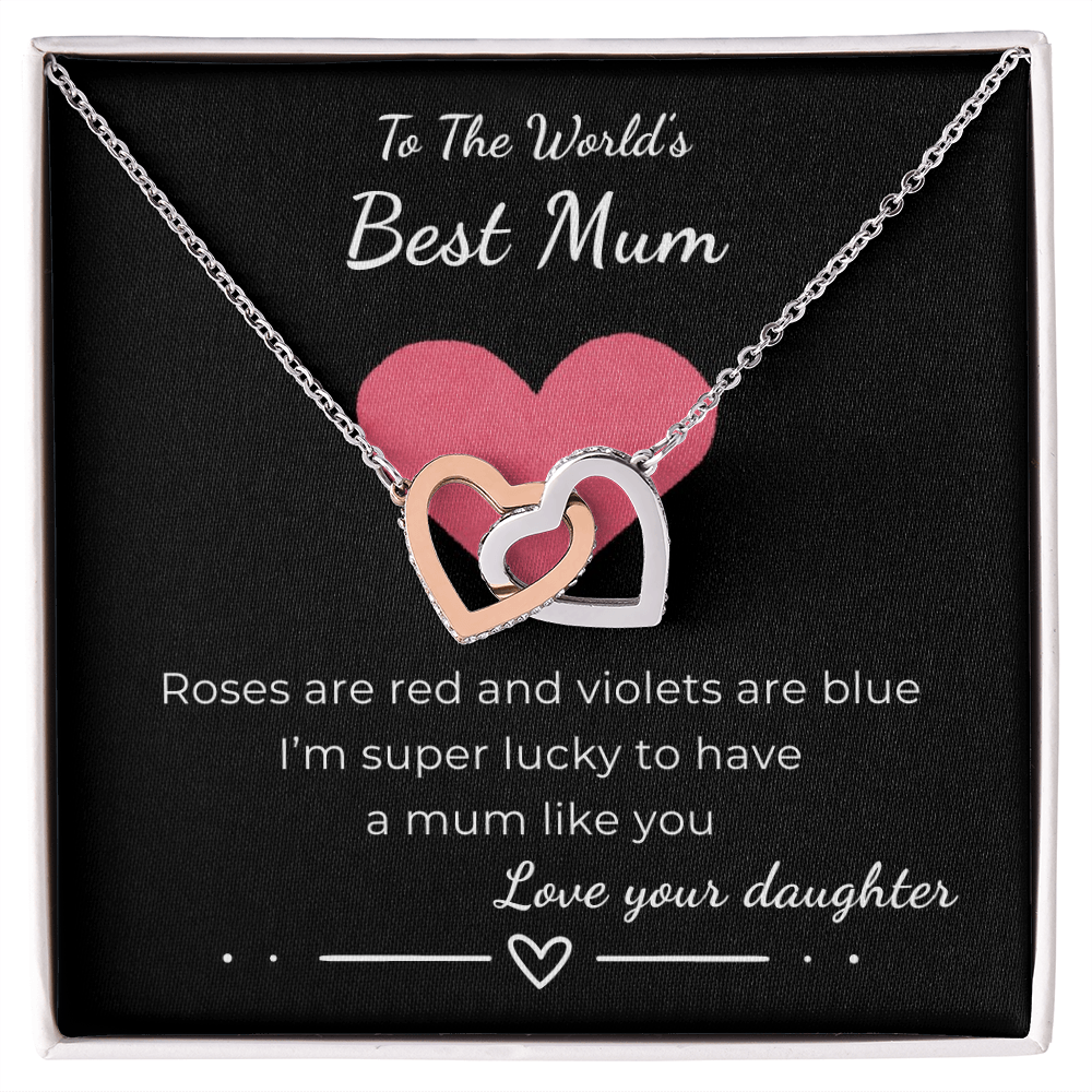 To The World's Best Mom Interlocking Hearts Necklace