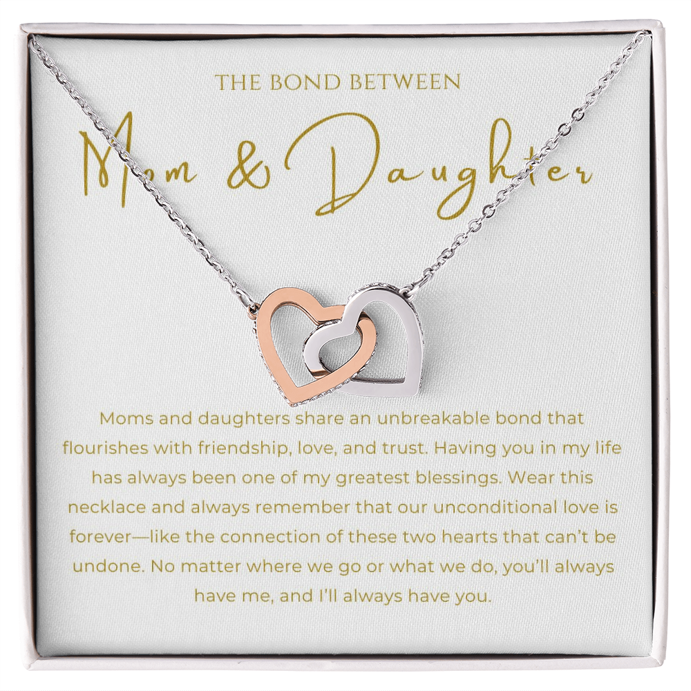Mom & Daughter Interlocking Hearts Necklace