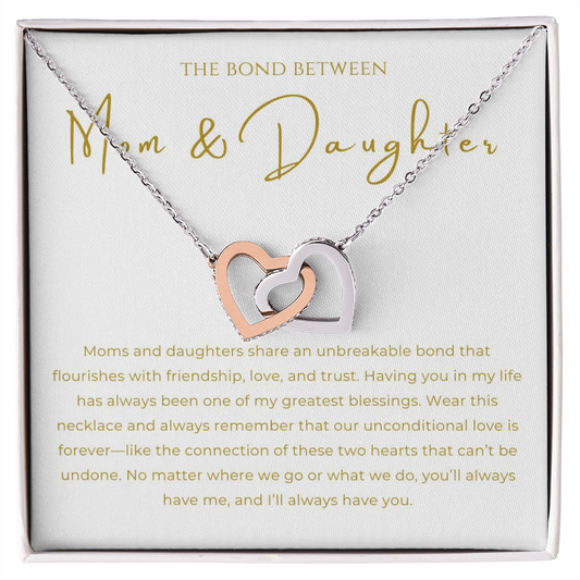 Mom & Daughter Interlocking Hearts Necklace