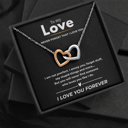 To My Love Interlocking Hearts Necklace