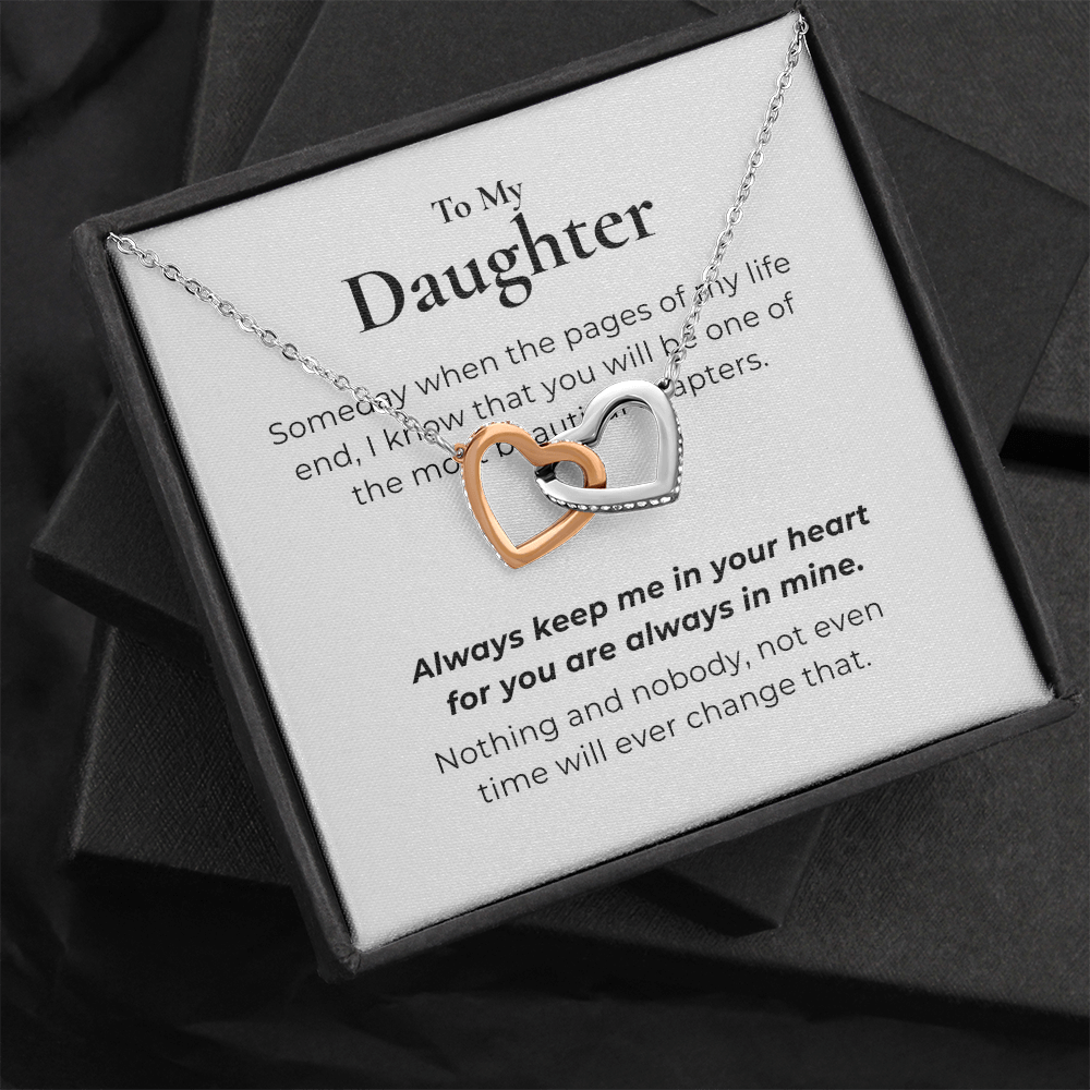 To My Daughter Interlocking Hearts Necklace