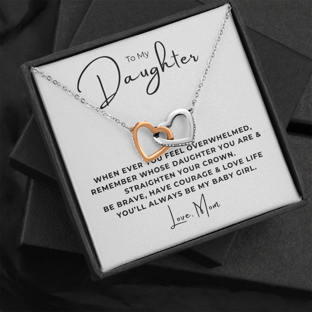 To My Daughter Interlocking Hearts Necklace