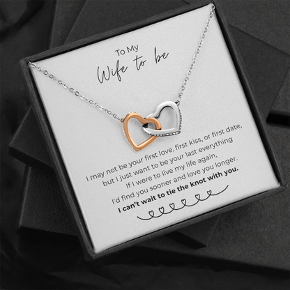 To My Wife To Be Interlocking Hearts Necklace