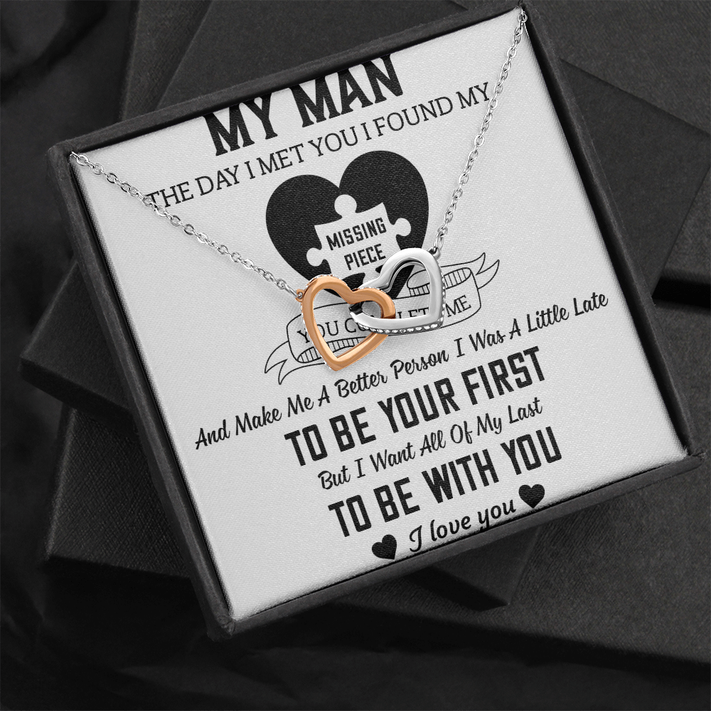 To My Man Interlocking Hearts Necklace