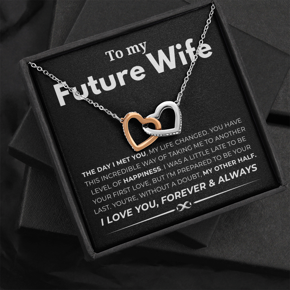 To My Future Wife Interlocking Hearts Necklace