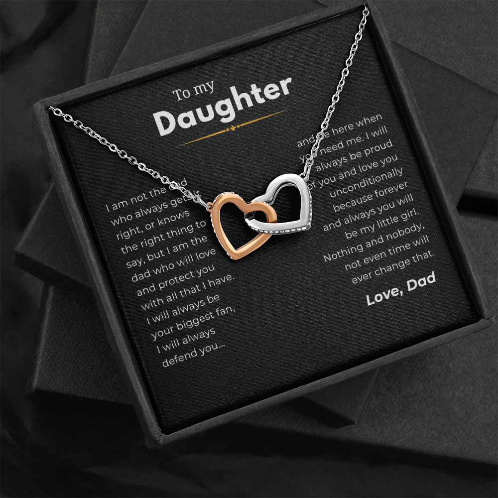 To My Daughter Interlocking Hearts Necklace