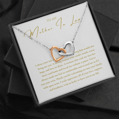 To My Mother In Law Interlocking Hearts Necklace