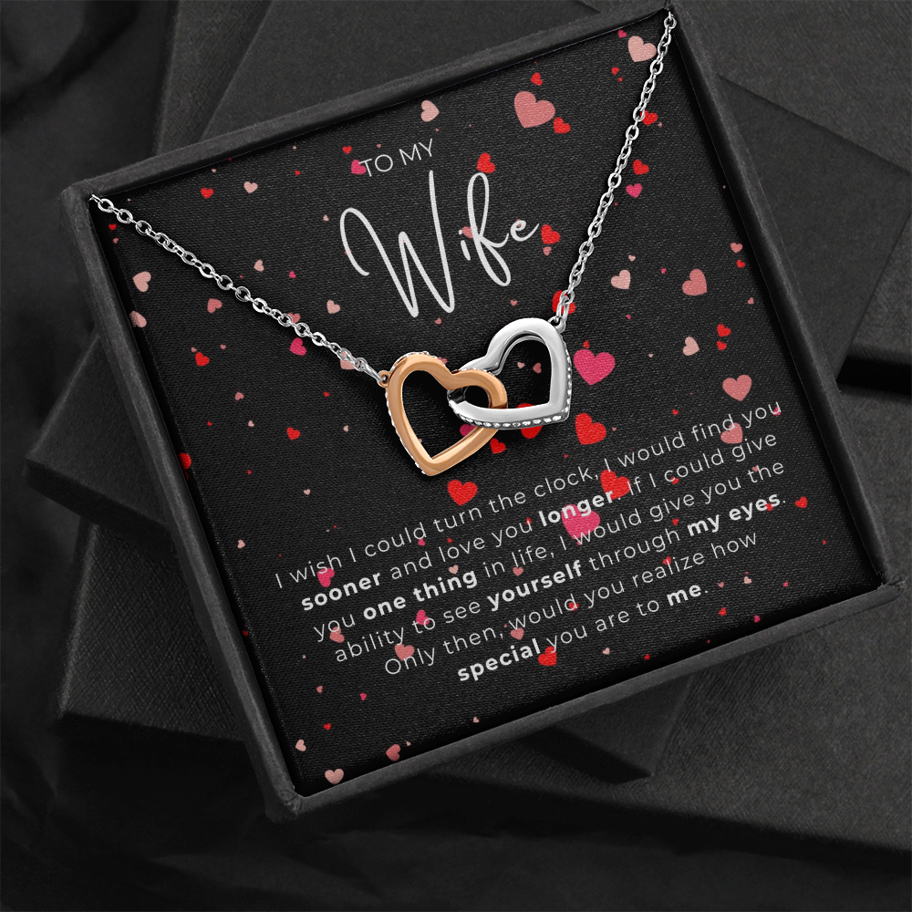 To My Wife  Interlocking Hearts Necklace