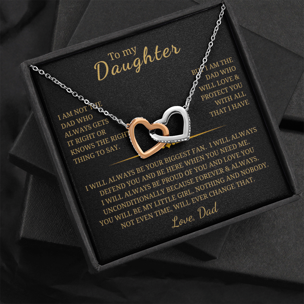 To My Daughter Interlocking Hearts Necklace