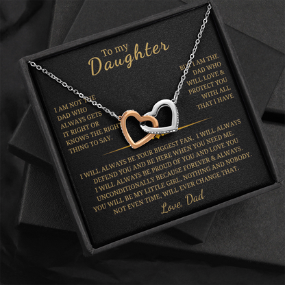 To My Daughter Interlocking Hearts Necklace