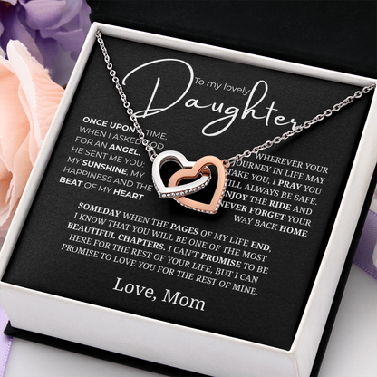 To My Lovely Daughter Interlocking Hearts Necklace