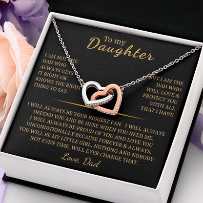 To My Daughter Interlocking Hearts Necklace