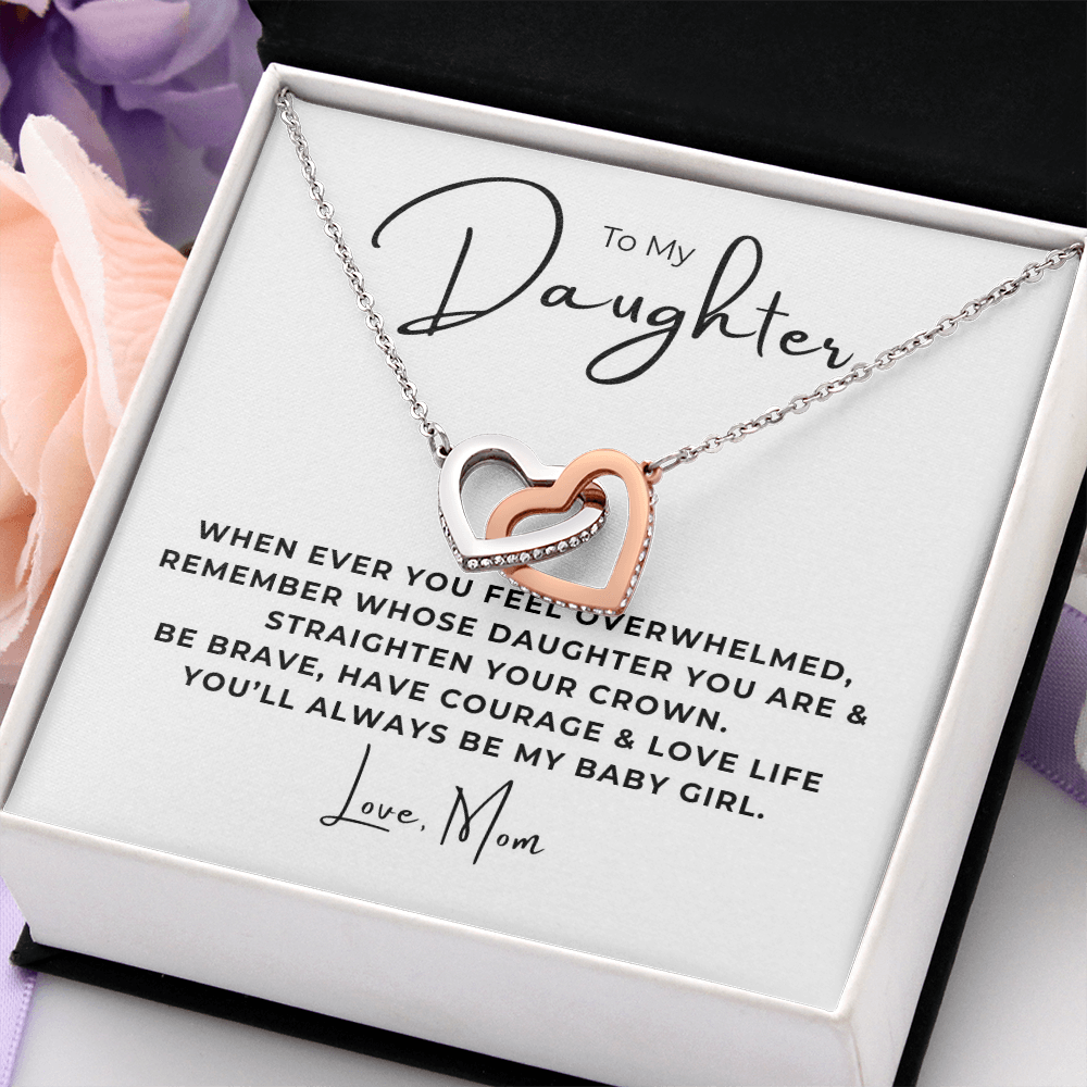 To My Daughter Interlocking Hearts Necklace