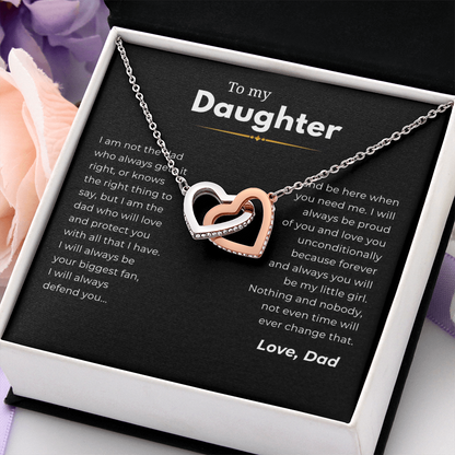 To My Daughter Interlocking Hearts Necklace