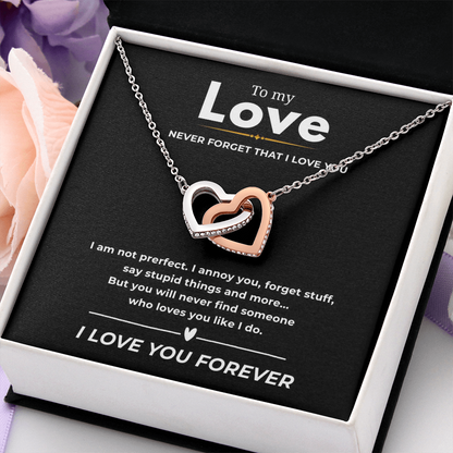 To My Love Interlocking Hearts Necklace