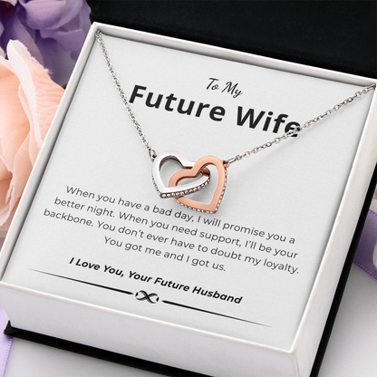 To My Future Wife Interlocking Hearts Necklace
