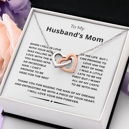 To My Husband's Mom Interlocking Hearts Necklace