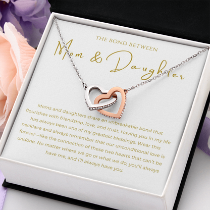 Mom & Daughter Interlocking Hearts Necklace
