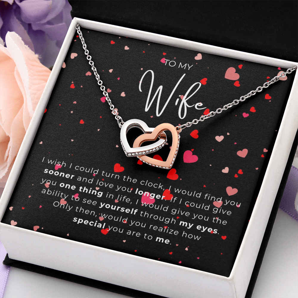To My Wife  Interlocking Hearts Necklace