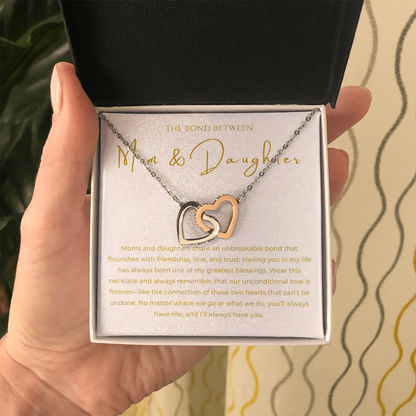 Mom & Daughter Interlocking Hearts Necklace