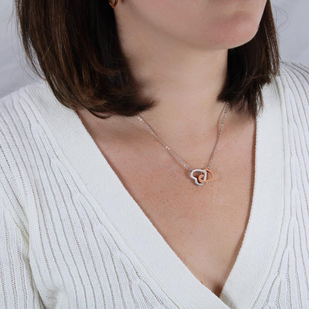 To My Hot Babe Interlocking Hearts Necklace