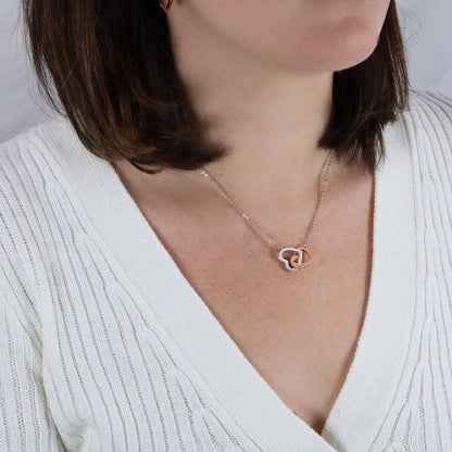 To My Hot Babe Interlocking Hearts Necklace