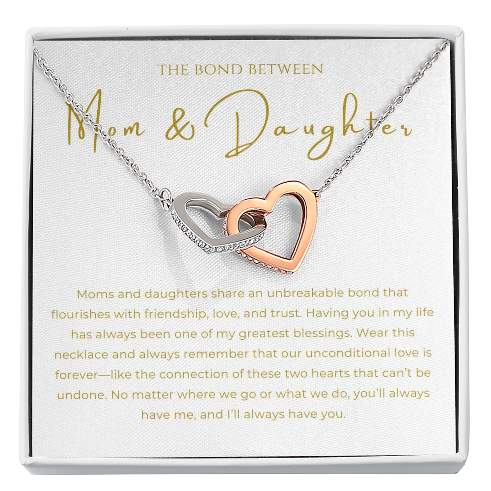 Mom & Daughter Interlocking Hearts Necklace