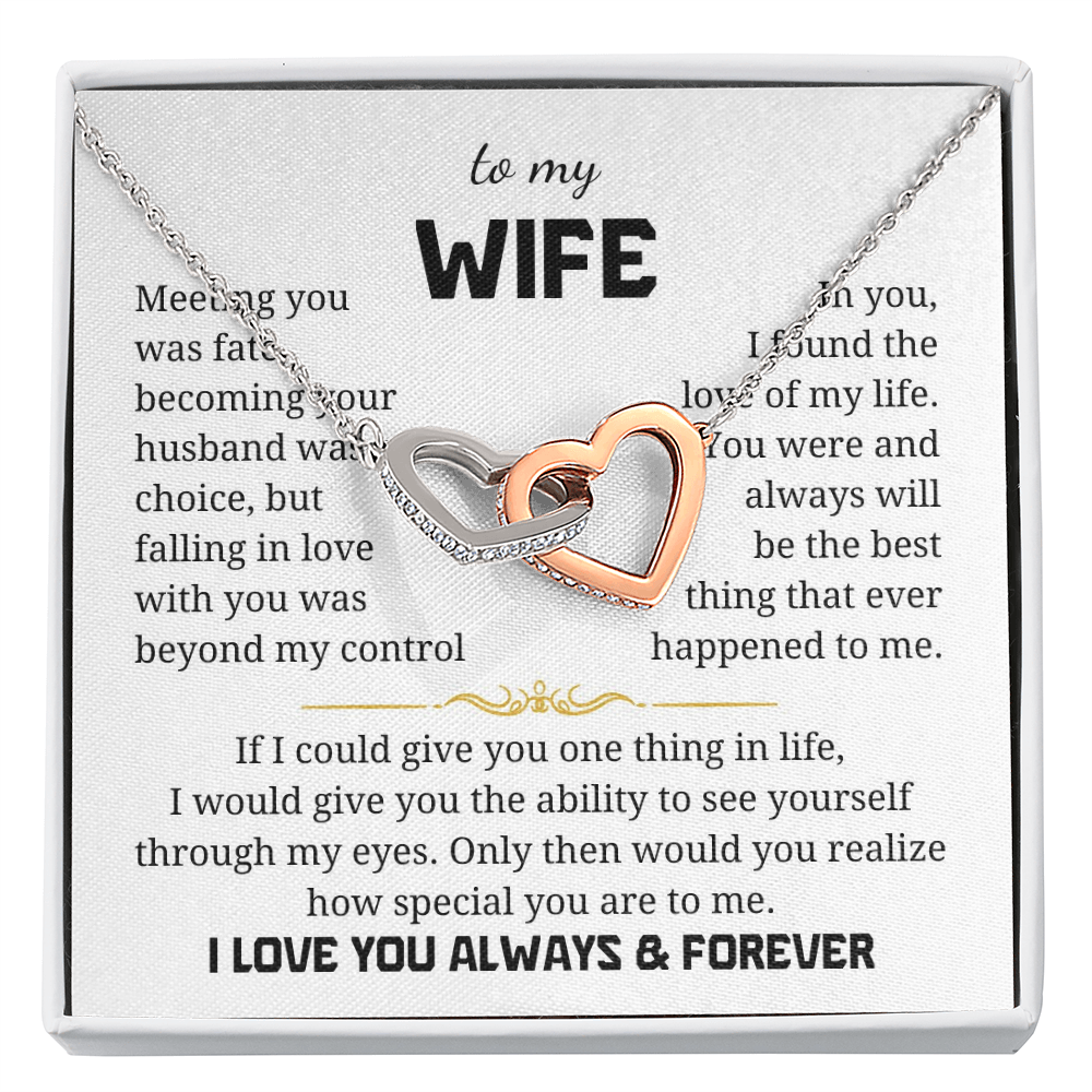 To My Wife Interlocking Hearts Necklace
