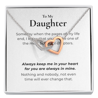 To My Daughter Interlocking Hearts Necklace