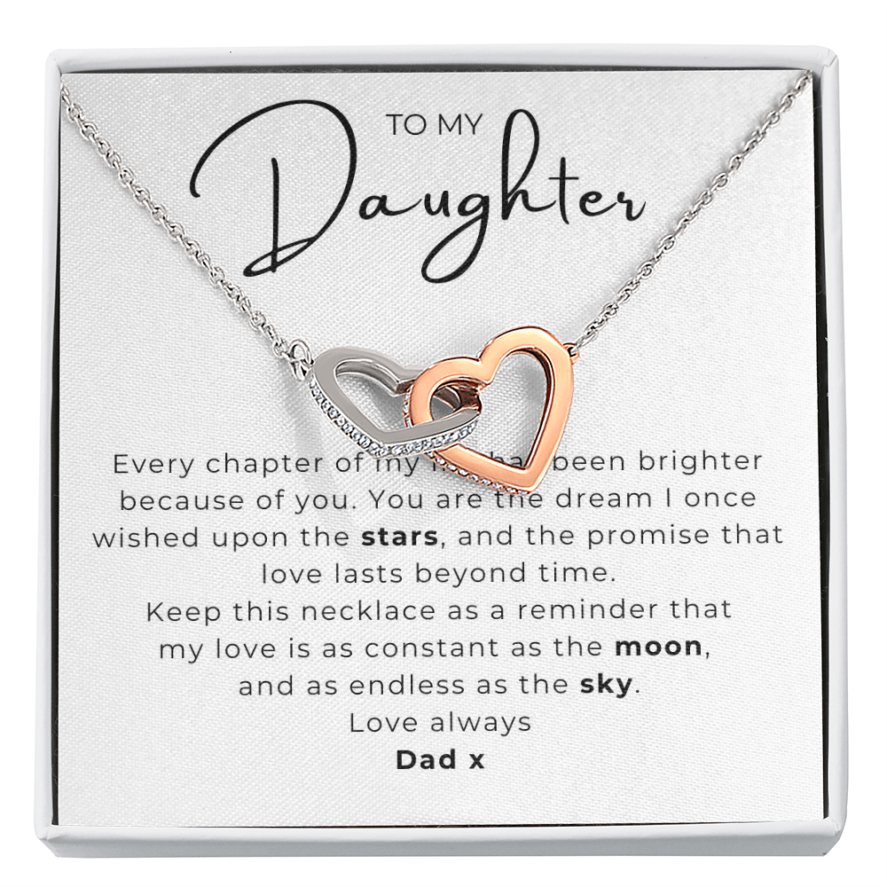 To My Daughter Interlocking Hearts Necklace