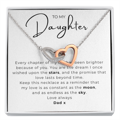 To My Daughter Interlocking Hearts Necklace